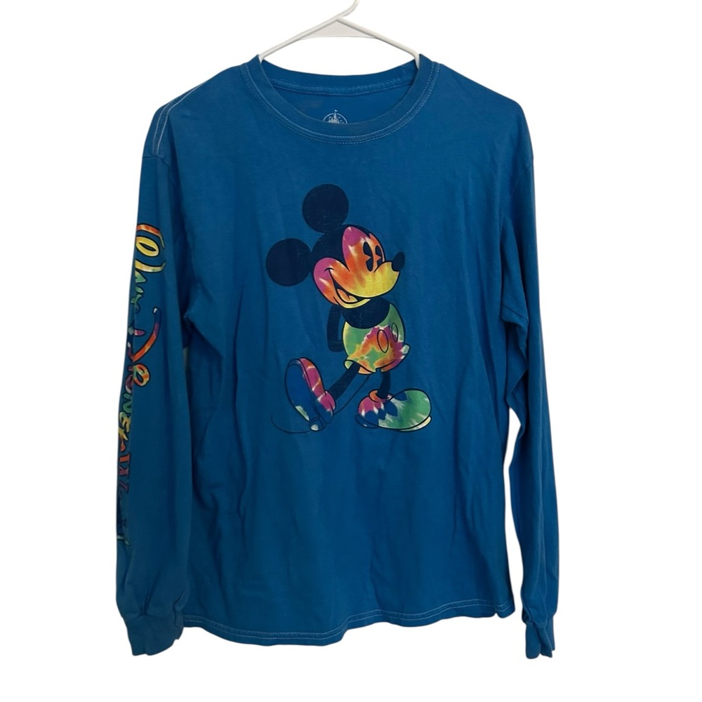 Walt Disney‎ World Mickey Mouse Tie Dye Print Long Sleeve T-Shirt, Size Medium
